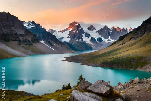 Lake and mountains