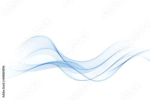 Transparent blue wave on a white background,abstract design element. © lesikvit