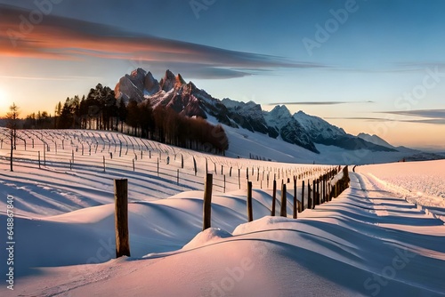 the wines stand the earth and with snow with decoration 