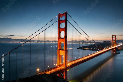 Fototapeta Naklejka Na Ścianę i Meble -  Famous Golden Gate Bridge, San Francisco at night, United States (USA)