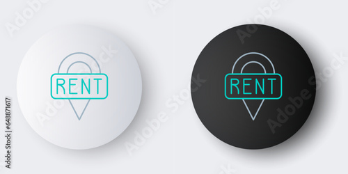 Line Location key icon isolated on grey background. The concept of the house turnkey. Colorful outline concept. Vector