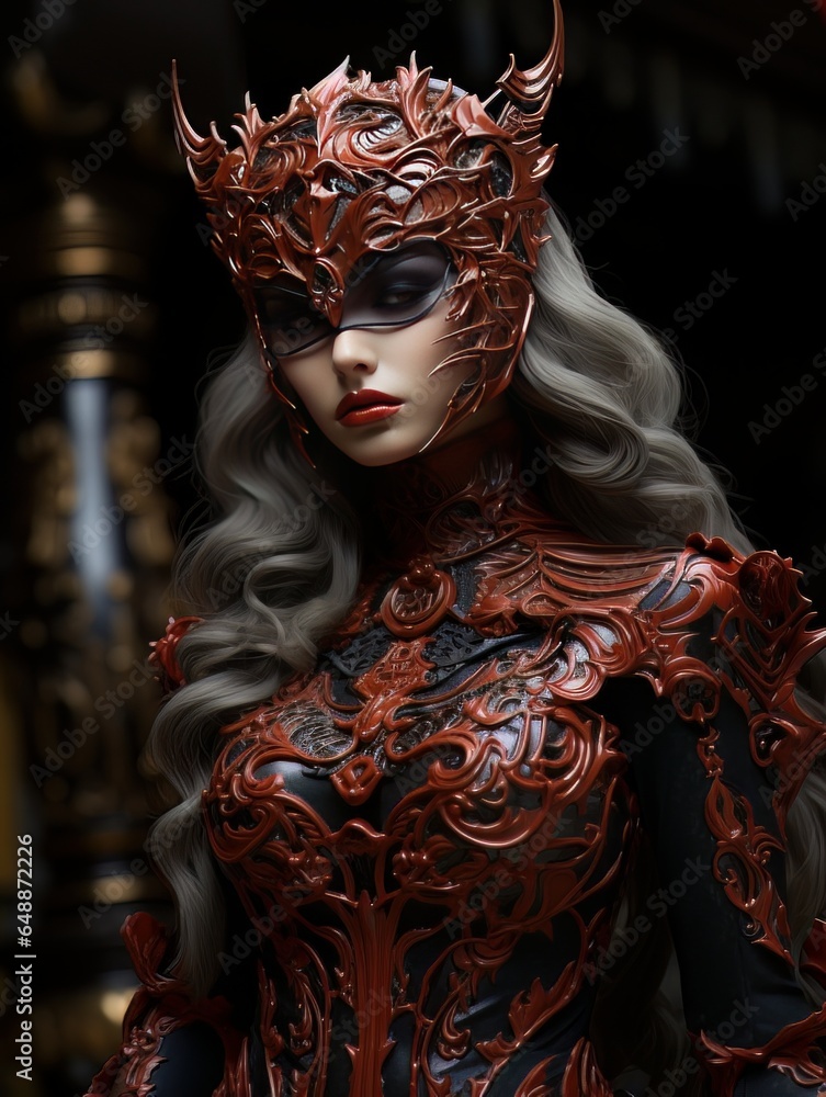 Beautiful woman in tight sexy costume and cat mask. AI Beautiful woman in tight sexy costume and cat mask. AI