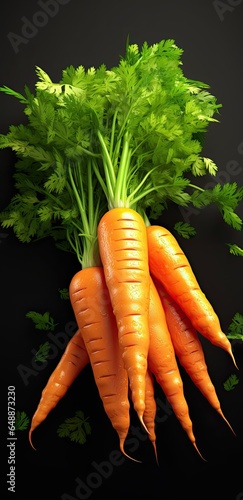 Tasty fresh carrot fresh out of the ground. Generative AI
