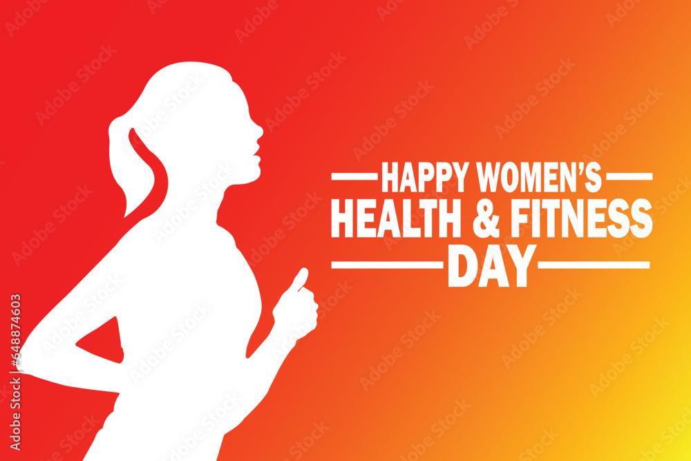 Happy Women's Health and Fitness Day Vector illustration. Suitable for greeting card, poster and banner.