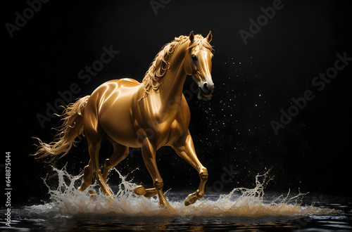 Golden beautiful rare horse with water splash effect, 1927, account, bank, british, capital, coin, coins, collection, currency, cutout, dragon, finance, financial, fortune, gold, golden, head, horse photo