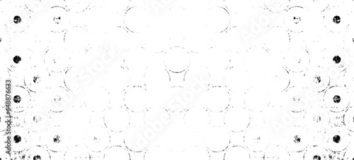 Monochrome texture composed of irregular graphic elements. Distressed uneven grunge background. Abstract vector illustration. Overlay for interesting effect and depth. Isolated on white background.
