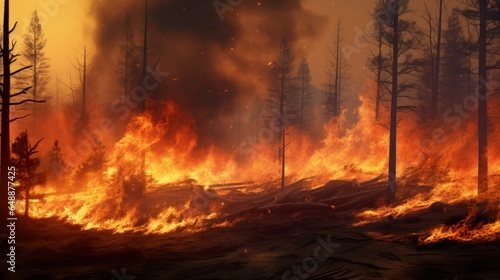 Destructive forest fire  Generative AI