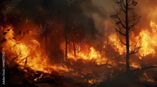 Destructive forest fire, Generative AI © AIExplosion