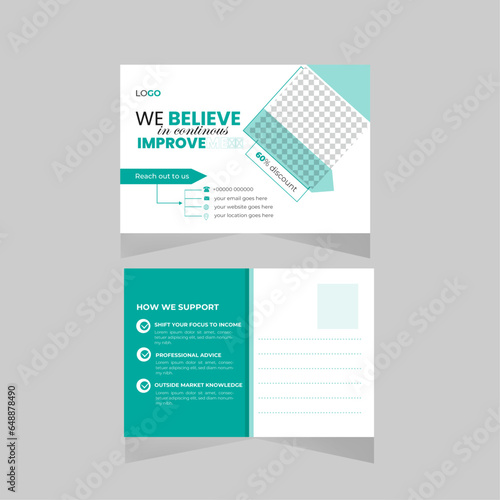 Corporate business post card design template.