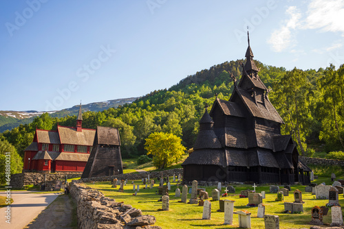 The restored Borgund Stave Church located in Vestland county, Norway, was built around 800 years ago.