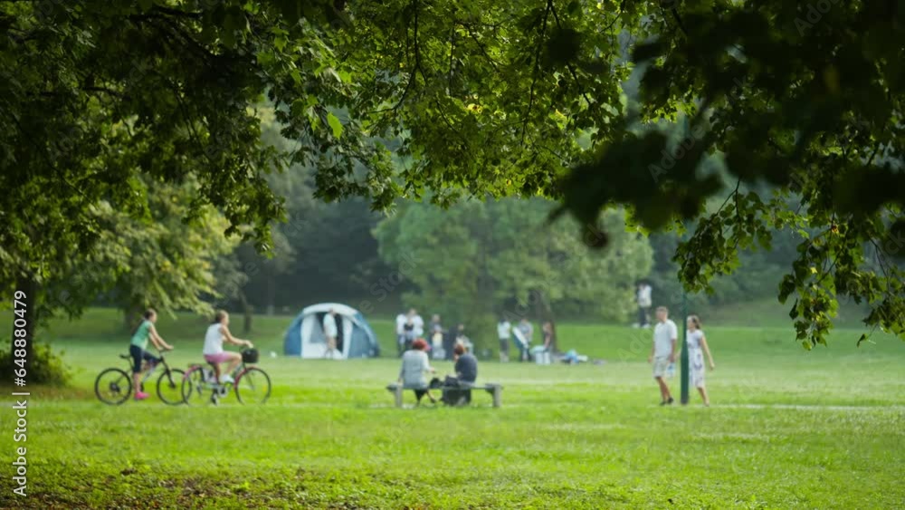 People of All Ages Enjoying the Park Blurred People of All Ages Enjoying the Park Blurred