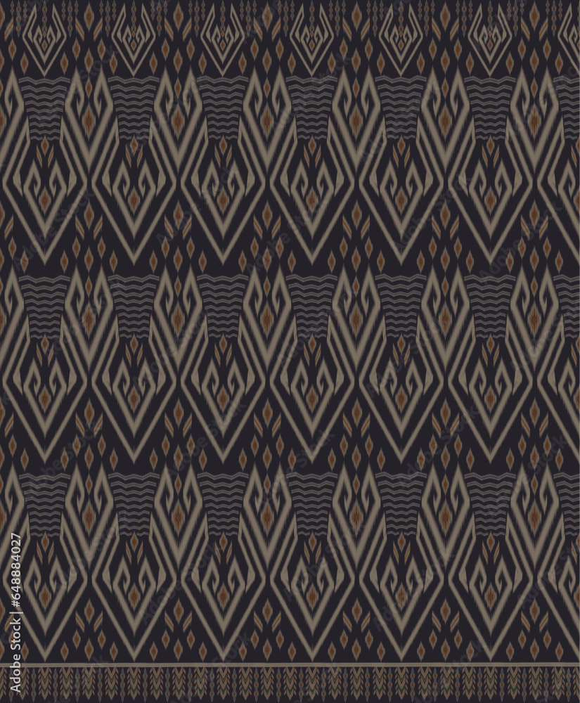 Ethnic Ikat white pattern. Illustration ikat chevron white details art color seamless pattern background.  Pattern art use for fabric, textile, home interior decoration elements, wrapping, upholstery.