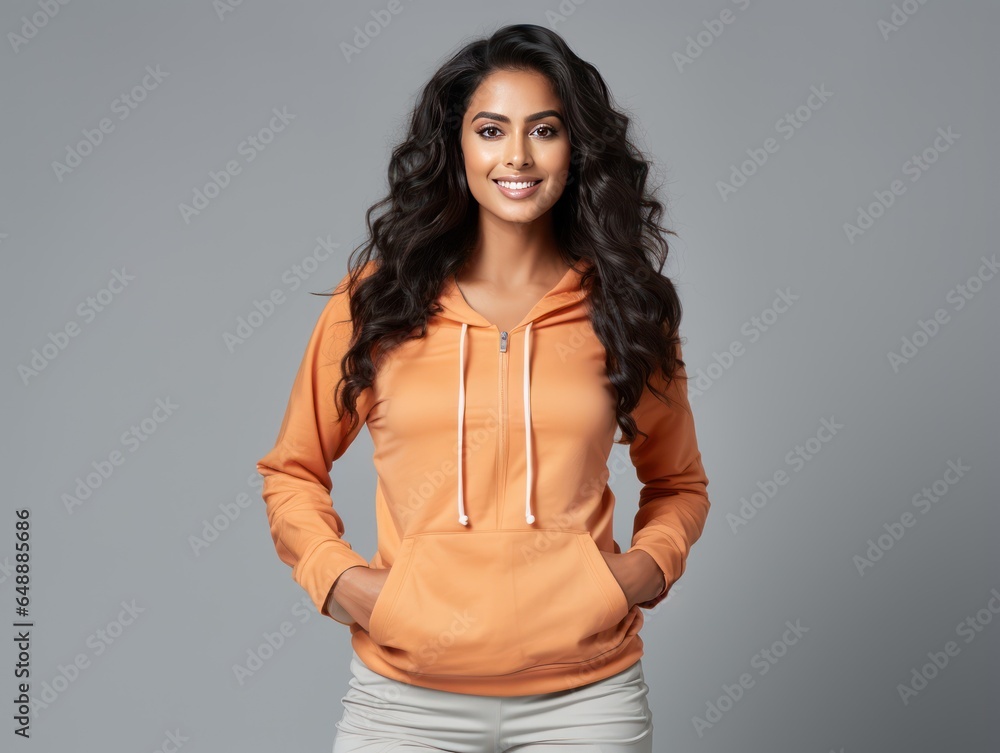Confident Indian Beauty in Stylish Athleisure for Fitness Lifestyle Ads Confident Indian Beauty in Stylish Athleisure for Fitness Lifestyle Ads