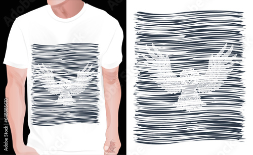 t-shirt print design, vector illustration of eagle t-shirt design. print design painting for t-shirt apparel clothing print. white black grey red yellow green blue, pink color eagle bird design
