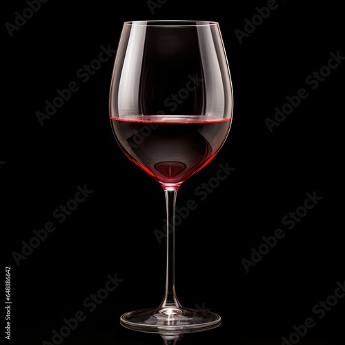 Crystal-Clear Wine Glass Filled with Deep Red Wine