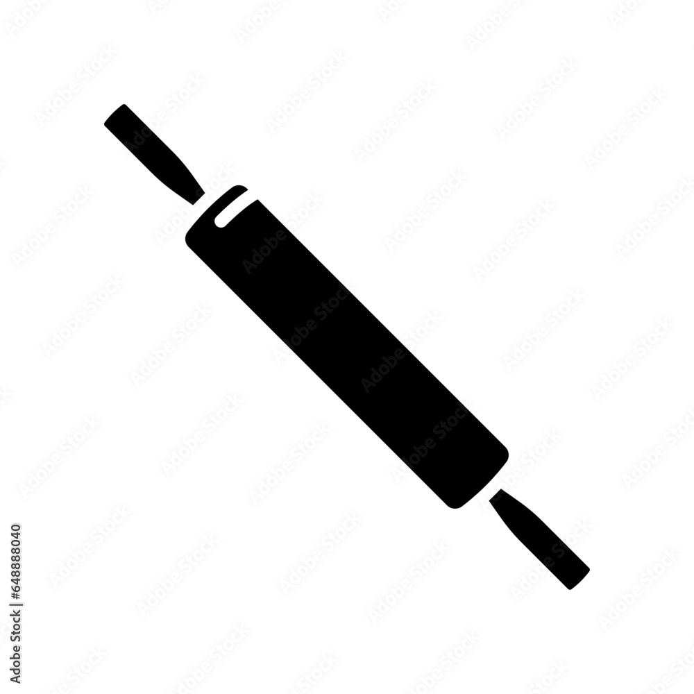 rolling pin icon, baker icon. dough flour Wooden rolling pin plunger. Kitchen appliance utensil symbol for cooking food and bakery. Solid style vector illustration design on white background EPS 10 rolling pin icon, baker icon. dough flour Wooden rolling pin plunger. Kitchen appliance utensil symbol for cooking food and bakery. Solid style vector illustration design on white background EPS 10