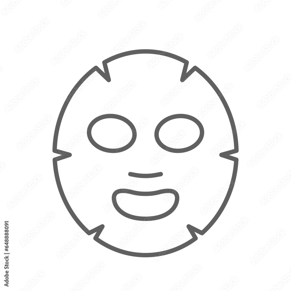 Facial sheet mask icon. Cosmetology, medicine health care. skin care beauty product packaging. Cosmetic spa product for clean skin. outline style vector illustration design on white background. EPS 10 Facial sheet mask icon. Cosmetology, medicine health care. skin care beauty product packaging. Cosmetic spa product for clean skin. outline style vector illustration design on white background. EPS 10