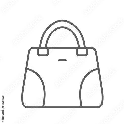 handbag icon, Simple filled woman bag accessory. handle, female Fashion bag. Women purse, Baguette Ladies Bucket. outline style editable stroke, vector illustration design on white background. EPS 10