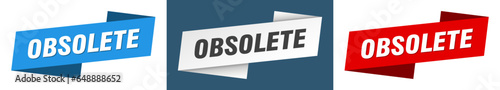 obsolete banner. obsolete ribbon label sign set