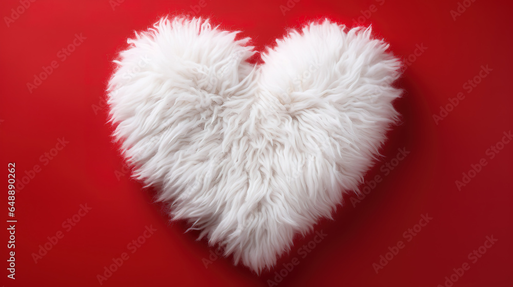 White Heart shape leather. Generative Ai White Heart shape leather. Generative Ai
