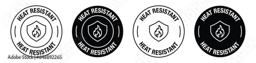 Heat resistant rounded vector symbol in black color