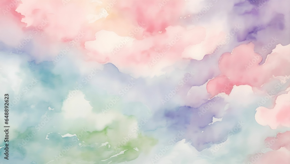 Fototapeta premium Pastel Watercolor Background Abstract Texture AI Generative