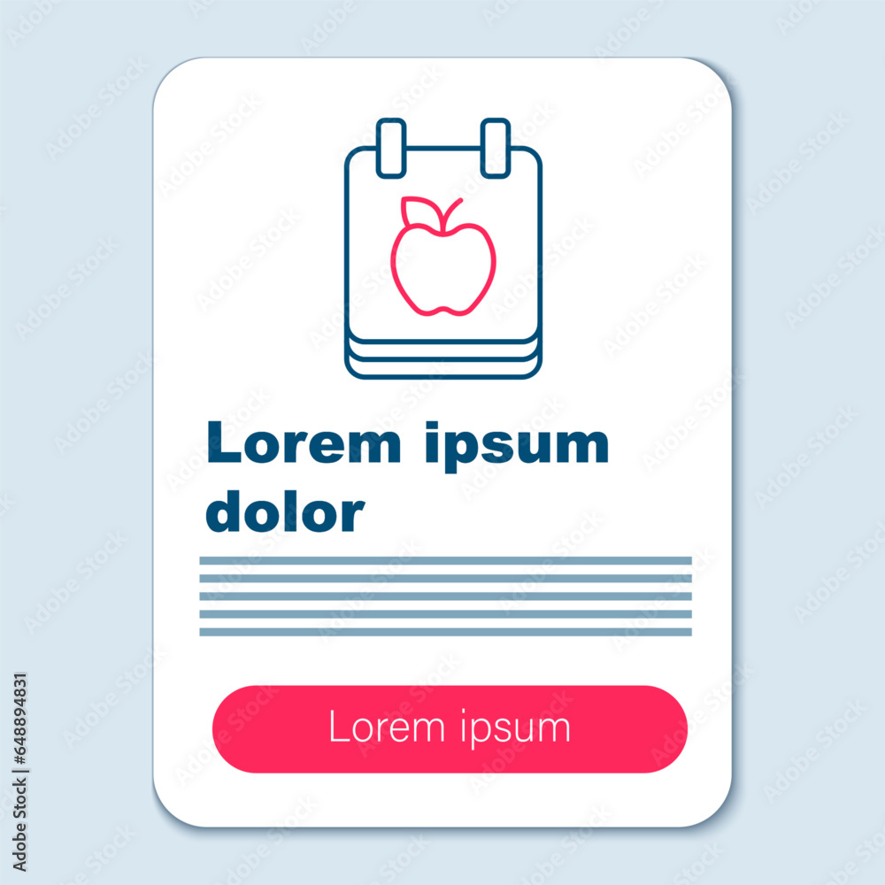 Line Diet plan icon isolated on isolated on grey background. Concept of fitness marathon, proper nutrition, healthy food, beautiful body, vegetables, slimming. Colorful outline concept. Vector Line Diet plan icon isolated on isolated on grey background. Concept of fitness marathon, proper nutrition, healthy food, beautiful body, vegetables, slimming. Colorful outline concept. Vector