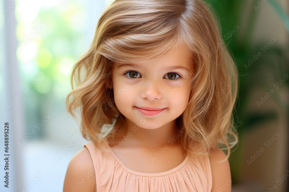 portrait of a little  girl. Generative Ai