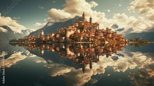 a mesmerizing photo depicting a distorted reality, where reflections in mirrors and water surfaces reveal alternate dimensions and surreal landscapes