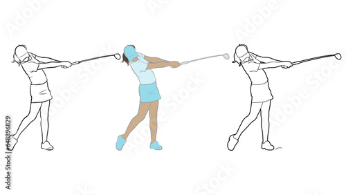 Female Golf Player Illustration.