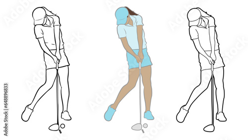 Female Golf Player Illustration.