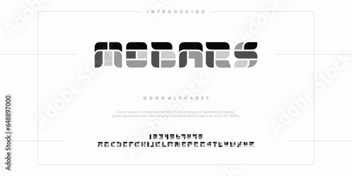 Modern minimal abstract alphabet fonts. Typography technology, electronic, movie, digital, music, future, logo creative font. vector illustration
