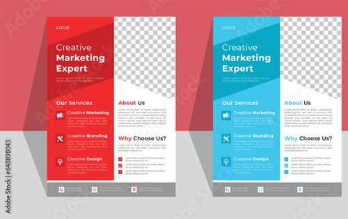 Corporate business flyer template design. marketing, business proposal, promotion. Editable vector template design.