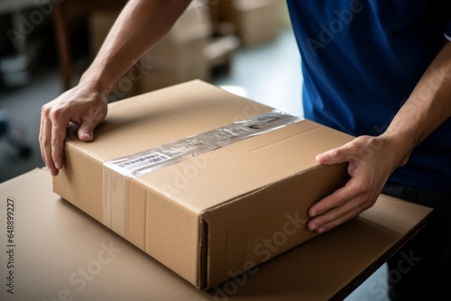 Man holding a package - parcel delivery