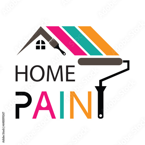 Paint house logo design vector