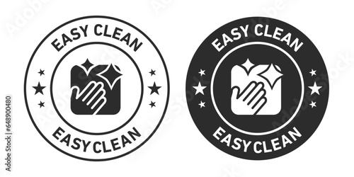 Easy Clean Icons set in black filled and outlined.