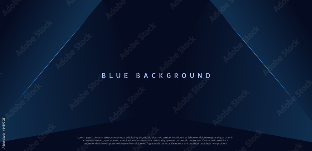 Fototapeta premium Blue premium abstract background with dark geometric shapes. Very suitable for poster, banner, cover, advertisement, wallpaper and futuristic design concept