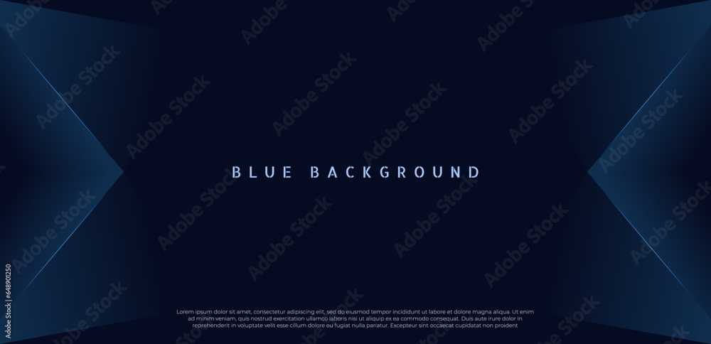 Blue premium abstract background with dark geometric shapes. Very suitable for poster, banner, cover, advertisement, wallpaper and futuristic design concept