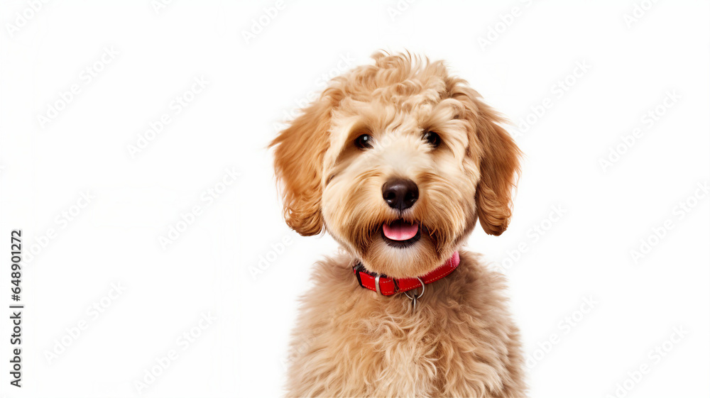 Fluffy dog, cute groomed pet, isolated background Fluffy dog, cute groomed pet, isolated background