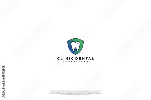 Clinic dental logo designs. Tooth abstract icons, dentist stomatology medical doctor. Vector concept
