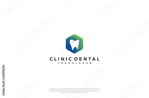 Clinic dental logo designs. Tooth abstract icons, dentist stomatology medical doctor. Vector concept
