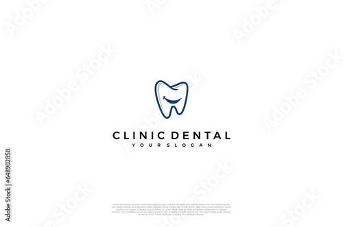 Clinic dental logo designs. Tooth abstract icons, dentist stomatology medical doctor. Vector concept