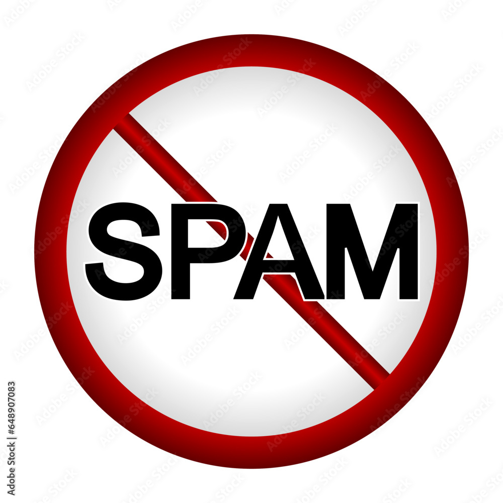 No spam sign on white background. Vector illustration. No spam sign on white background. Vector illustration.