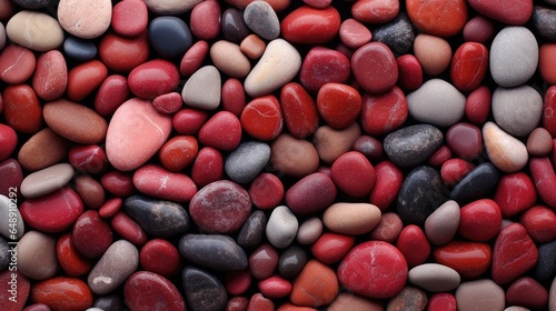 Top-View Red River Stones. Ideal Background or Pebbles for Your Project © Alexander Beker