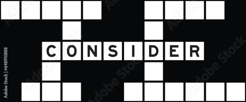 Alphabet letter in word consider on crossword puzzle background