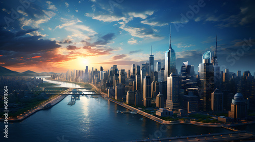 World top biggest city image illustration, best city on the world - Ai generated photo
