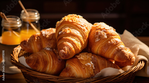 Close-up of a mouthwatering croissant, a pastry lover's delight.