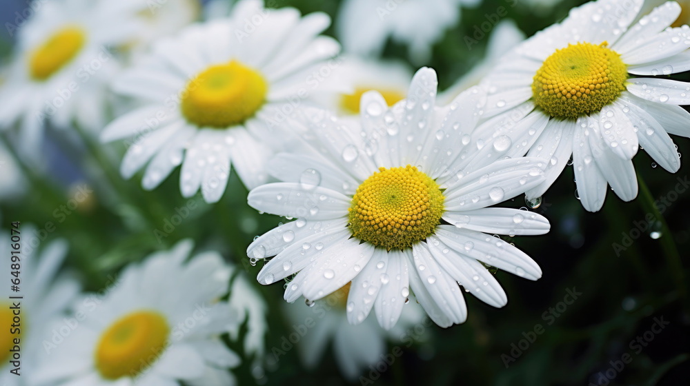 Fototapeta premium Delicate daisies, a symbol of purity and simple natural beauty.