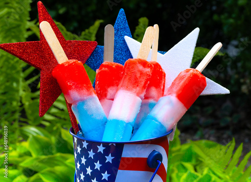 4th of July colorful popsicles  for a tasty treat
