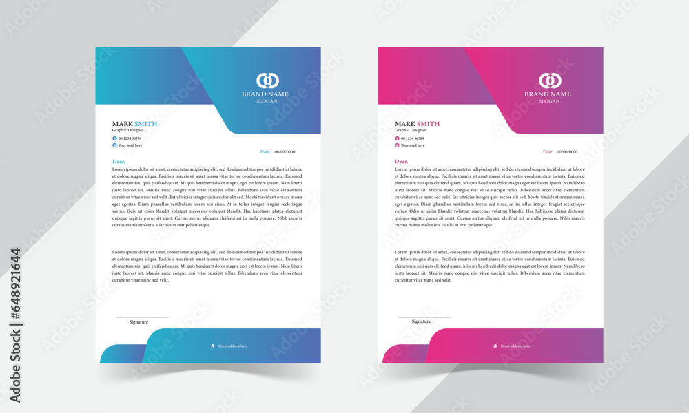 Creative & modern business letterhead design template